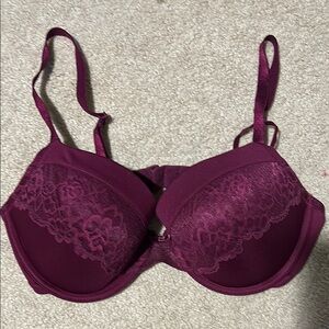 Lace Trim Purple Bra